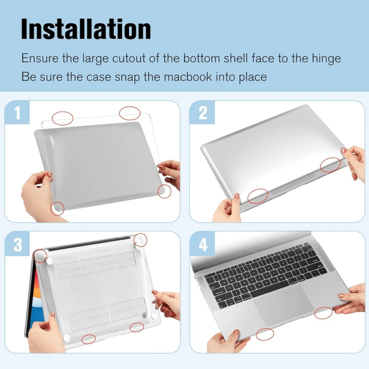 Transparent Bowknot Protective Case, Compatible With MacBook, Durable Plastic Hard Shell Protective Cover Compatible With Macbook Air Pro - Clear - View 6