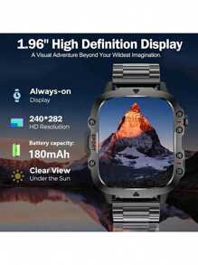 男女通用的 Li Ge 智能手表，语音助手，呼吸锻炼，亮度调节，抬起唤醒，多种运动模式，天气，手电筒，时钟，闹钟，计算器，不锈钢表带，无线，锂离子电池，锌合金机身，可充电