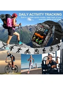 男女通用的 Li Ge 智能手表，语音助手，呼吸锻炼，亮度调节，抬起唤醒，多种运动模式，天气，手电筒，时钟，闹钟，计算器，不锈钢表带，无线，锂离子电池，锌合金机身，可充电