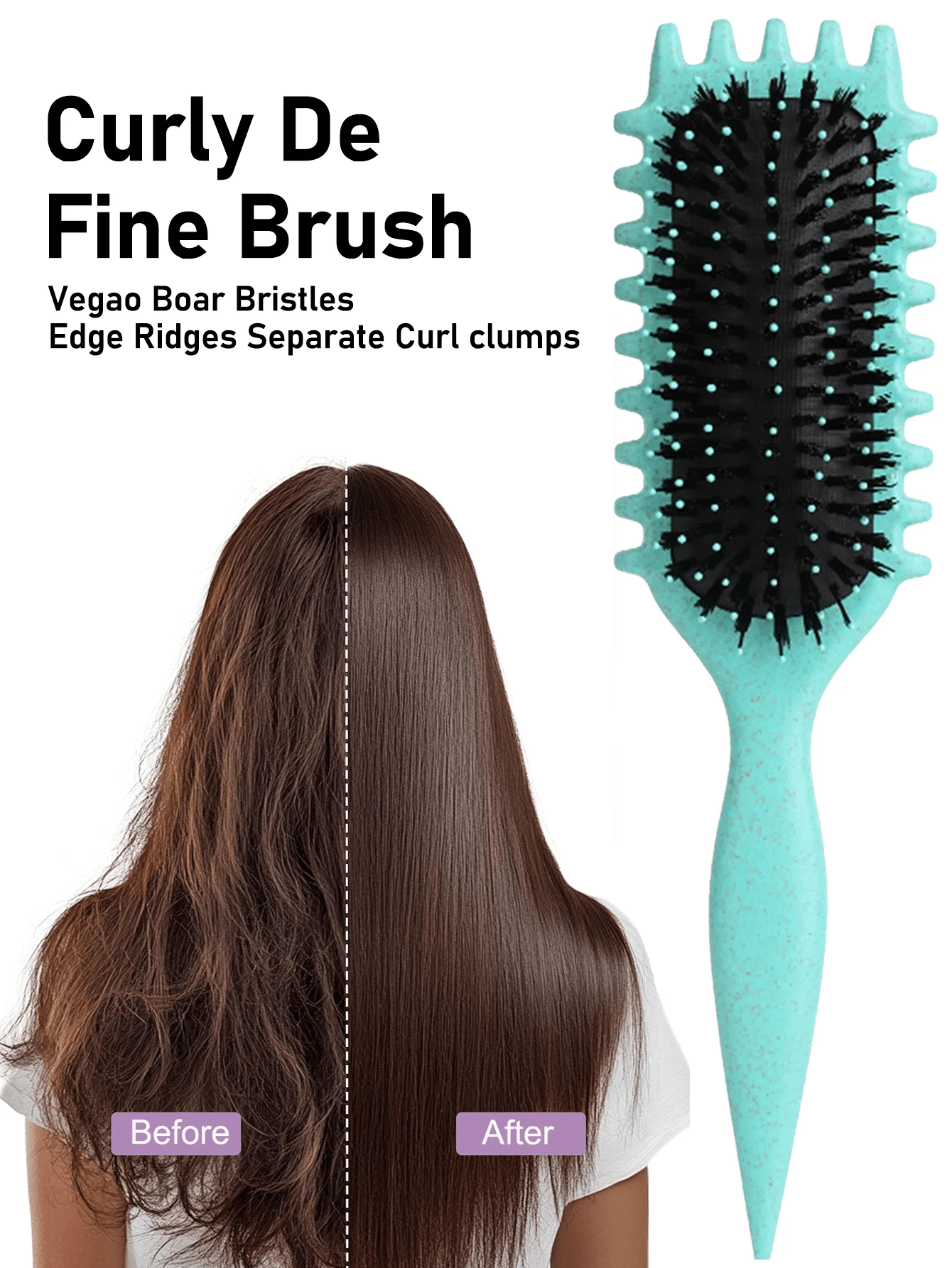 发刷，2025 最新款野猪鬃毛发刷造型刷，卷发定型刷，女士卷发造型刷，发刷，梳子，美发工具，理发沙龙美发产品及配件，美容旅行必备品，返校，旅行度假必备品，女士发饰 - 彩色 - 查看 1