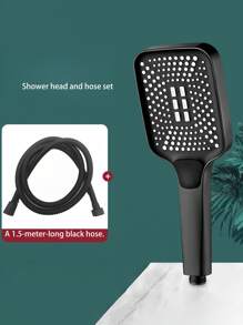 1 件方形高压淋浴喷头，大出水孔，单手操作，高流量家用淋浴喷头，适用于淋浴房 - 銀色 - 查看 15