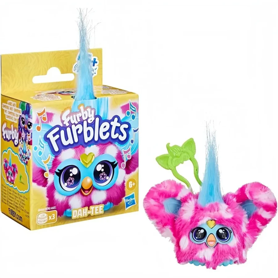 Furby Furblets Dah-Tee 迷你朋友，45+ 种声音，乡村音乐，只会说 Furbish 语，适合男孩和女孩的电子毛绒玩具，互动宠物，粉色波尔卡圆点，适合 6 岁以上儿童，适合返校礼物 - DAH-TEE - 查看 1