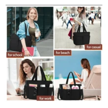 Practical Nylon Crossbody Tote Bag For Women - 黑色 - 查看 7