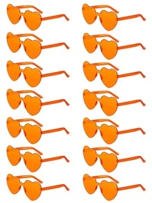 14pcs, 8pcs, 5pcs, 12pcs, 16pcs, 25pcs, 50pcs Heart Shaped Fashion Glasses, Elegant For Party And Everyday Use, All Seasons - Multicolor - View 23