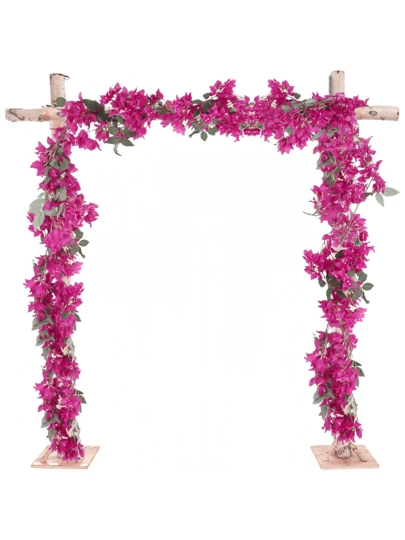 1/2pcs Artificial Bougainvillea Wreath, Faux Silk Bougainvillea Vine, Long Shaped Fake Bougainvillea Floral Wreath, Home Decor, Room Decor, Wall Decor, Wedding Decor, Bedroom Decor, Tabletop Decor, Birthday Party Decor, Garden Decor, Indoor Outdoor Decor, Spring Summer Decor