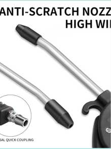 1个高流量气枪 - 工业及家用气嘴，PP材质，适用于空气压缩机除尘，黑色，气枪配件