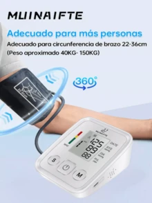 Tensiómetro digital automático de brazo color blanco con función de voz, monitor de presión arterial, dispositivo médico doméstico cuidado de la salud, tecnología avanzada precisa práctico para adultos mayores - Blanco - Ver 1