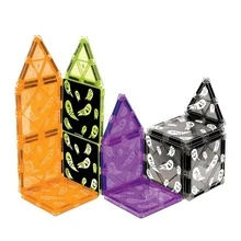 14片萬聖節幽靈磁力片積木，3D磁力建構玩具，適合3歲以上男孩女孩，教育STEM堆疊積木，隨機顏色 - 彩色 - 查看 6