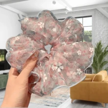 1 件全新泡沫纱布发圈，小巧清新的花朵发饰，清新高端质感，森林风发圈发带 - 彩色 - 查看 5