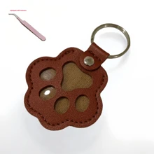 1pc Creative Pet Hair Memorial Keychain – Cat & Dog Fur Keepsake Pendant | Cute Leather Keepsake Box (PU Leather Paw Print/Heart Shape) | Valentine's Day/Christmas/Halloween/Thanksgiving/Mother's Day Gift