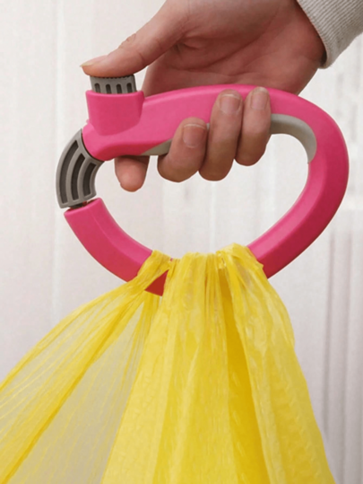1pc Ergonomic Grocery Bag Handle - Multipurpose Grip, Grocery Bag Holder, Grocery Tote Handle, Plastic Bag Carrier, Bag Holder Tool, Anti-Slip, Carry Groceries, Plastic Bag With Handle, Essential For Shopping, Travel, Home And Kitchen | Portable Effort-Saving Organizer