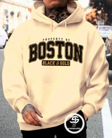 Boston Sweatshirt Cold Weather Jacket Printed Jacket Various Colors Premium Line Immediate Shipping - Yellow - View 6