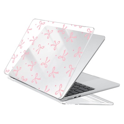 Transparent Bowknot Macbook Case Compatible With MacBook , Sturdy Protective Plastic Hard Shell Case Cover For MacBook Air Pro Case.