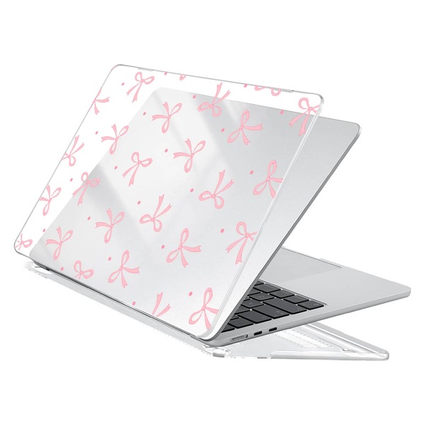 Transparent Bowknot Macbook Case Compatible With MacBook , Sturdy Protective Plastic Hard Shell Case Cover For MacBook Air Pro Case.