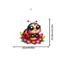 Pegatina de transferencia de calor con mariquita de siete estrellas linda y de ojos grandes, se puede lavar, planchar y parchar con agua, adecuada tanto para hombres como para mujeres en camisetas, vaqueros, chaquetas, mochilas, gorras, etc.