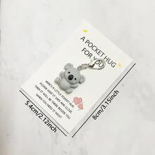 5 件/10 件考拉主题钥匙扣，配有励志卡片 - 由树脂制成，创意设计 - 送给老师、教练、导师、父母和朋友的完美感谢礼物，时尚、优雅、简约，是向母亲和父亲表达感谢的配饰。适合女性 - 白色 - 查看 4