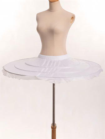 1 件女式白色短款芭蕾舞裙，可调节芭蕾舞蹈表演衬裙，带 3 个钢环，优雅舞蹈服装吊带裙