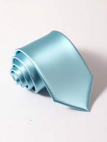 1 条男士领带，纯色光滑领带，商务正装，适合日常穿着、婚礼、庆典和商务着装男士领带 - 藏蓝色 - 查看 18