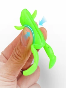 TACKLEPIONEER 2pcs Realistic Soft Frog Lures, 4.2g-8.9g, Surface Fishing Bait, Detailed Legs And Toes - High Quality TPE Frog Hooks, Suitable For Freshwater And Saltwater Fishing, Freshwater Bait | Realistic Imitation Design | Soft Plastic Bait, Fishing Lures - Multicolor - View 8