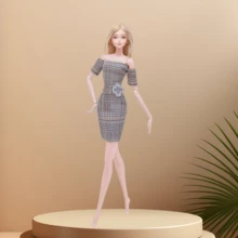 1 套时尚公主裙派对服装 11.8 英寸/30 厘米娃娃服装礼服娃娃裙配饰女孩玩具礼物（不包括娃娃）