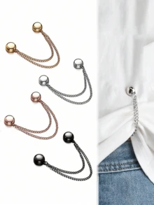 2/4/6/8/10pcs Multi-Functional Magnetic Clips, New Magnetic Clips, Strong Magnetic Scarf Clips With Chain, Shirt Clips, Fashion Accessories For Tightening T-Shirt Hem, Neckline Hem And Pant Hem, Halloween Decor
