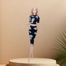 1 套时尚公主裙派对服装 11.8 英寸/30 厘米娃娃服装礼服娃娃裙配饰女孩玩具礼物（不包括娃娃）