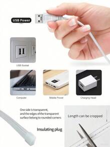 1m/2m/3m/4m/5m LED Touch Flexible Neon Light Strip, USB Dimmable Decorative Lighting Strip, Suitable For Bedroom, Living Room, Vanity Mirror, Bathroom, Patio, Party, Home, Bar, Outdoor DIY Decoration