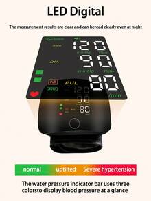 1 pezzo Monitor portatile per la pressione sanguigna da polso, misurazione ad alta precisione di frequenza cardiaca, polso e pressione sanguigna con un solo clic, controllo touch intelligente, display a schermo grande ad alta definizione, riproduzione vocale, fornito con custodia, disponibile in vari stili, comodo per viaggi, monitor pressione sanguigna domestico