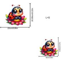 Pegatina de transferencia de calor con mariquita de siete estrellas linda y de ojos grandes, se puede lavar, planchar y parchar con agua, adecuada tanto para hombres como para mujeres en camisetas, vaqueros, chaquetas, mochilas, gorras, etc.