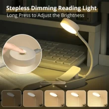 1pc Portable Clip-On Book Light, Battery Powered (Batteries Not Included) Mini Nightlight, Compact Book Light Suitable For Room, School, Bedroom, Study, Living Room, Learning, Office, Reading, Ideal Holiday Gift, Valentine's Day, Christmas, Birthday, Back To School Gift