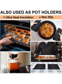 Juego de 4 salvamanteles de silicona - Soportes para ollas resistentes al calor y antideslizantes, almohadillas calientes de cocina, tapete de silicona duradero para platos, abrebotellas y posavasos de uso múltiple