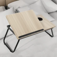 Lislark Klappbarer Laptop-Betttabletttisch, höhen- und winkelverstellbarer Laptop-Betttisch, Laptoptisch für Bett/Sofa/Sofasessel/Boden, Laptop - Aprikosenfarben - Übersicht 6