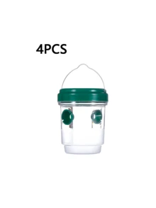 4 PIEZAS Trampas para abejas y avispas - Asesino de insectos colgante para exteriores, diseño transparente, - Atrae y mata abejas carpinteras, abejorros, moscas - Fácil de limpiar para jardín, patio, patio trasero, camping (naranja), Trampas para insectos voladores verde, amarillo