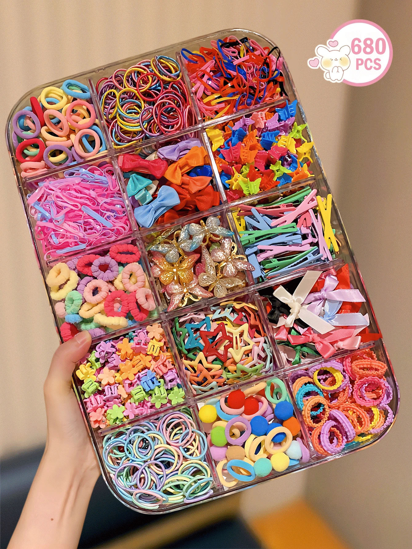 930pcs Assorted Colorful Hair Clips, Ties & Accessories Set, Princess Hairstyle Variety, Cute Gift For Girls, Versatile Styling, Easy To Create Adorable Looks