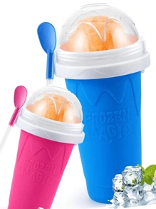 Slushy Maker Cup, Slushie Maker Cup Magic Frozen Ice Cream Cup Cooling Cup Double Layer Squeeze Cup, Homemade Milk Shake Ice Cream Machine, Convenient To Use, Fashionable Item