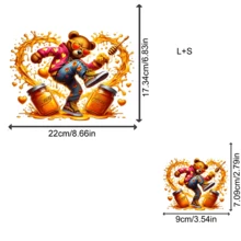 Parche termoadhesivo de oso de peluche con diseño de "Love Honey", lavable y planchable, adecuado tanto para hombres como para mujeres, para aplicar en camisetas, vaqueros, chaquetas, mochilas, gorras, etc.