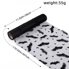 1 pieza Tapete de mesa con encaje de telaraña y murciélagos de Halloween, cubierta decorativa para mesa de fiesta - Multicolor - Ver 5