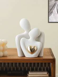 قطعة واحدة تمثال فني مطلي بالذهب بشكل قلب، ديكور لأزواج متعانقين، مناسب لديكور المنزل والغرفة والمكتب والطلاب، أفضل هدية، ديكورات الربيع والكريسماس، تخزين، ديكور الزفاف، ديكور المنزل، منظم المجوهرات، ديكورات الحفلات - متعدد الألوان - مشاهدة 8
