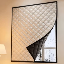 Insulating Curtain Convenient Self-Adhesive Cold Insulation Window Screen Sunshade Sound Insulation Double Layer Thick Insulating Curtain Blackout Curtain