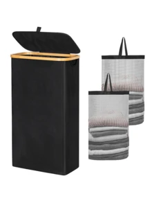 Giỏ đựng đồ giặt bằng tre 75L có nắp - Bao gồm 2 túi đựng đồ giặt có thể tháo rời, Giỏ đựng quần áo bẩn có thể gấp lại, Giỏ đựng quần áo bẩn dung tích cực lớn, Giỏ đựng quần áo bẩn nghệ thuật bằng vải có thể gấp lại, Hộp đựng đồ giặt gia đình, Giỏ đựng đồ giặt - Nhiều màu - Xem 15