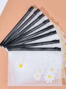 1/5/10 chiếc Túi khóa kéo hoa cúc Túi đựng đồ chống thấm nước, dây buộc tóc & phụ kiện Túi đóng gói trong suốt mờ có thể đóng lại - Nhiều màu - Xem 11