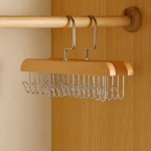 Sturdy Wooden Belt Hanger With 360 " Swivel Hook And Solid Wood Construction For Belts, Bras,Hats And Vests-Ideal For Wardrobes, Dorm Rooms And Apartments - 混合顏色 - 查看 8