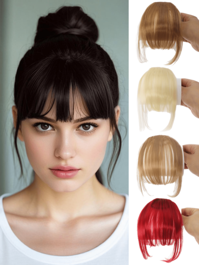 6-Inch High Temperature Silk Air Bangs Clip-On Wig, All-In-One 3D Bangs Hair Accessory - Realistic Synthetic Clip-In Extension, Suitable For Daily Wear, Easy Styling, Natural Appearance, Creates Fuller, Thicker Hair, Multifunctional Women Hair Clip, Hair Claw, Hair Clip, Head Accessories, Hair Accessories For Women, Hair Piece