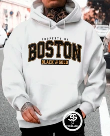 Boston Sweatshirt Cold Weather Jacket Printed Jacket Various Colors Premium Line Immediate Shipping - White - View 1