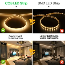 1pc COB LED Light Strip, Suitable For Indoor/Outdoor Decoration, Kitchen, TV Backlight And Cabinet Lighting, 1m/5m/10m Indoor Neon Lighting, Applicable For Home, Commercial Spaces, Parties, Weddings, Cabinets, Ceilings, Landscape Decoration