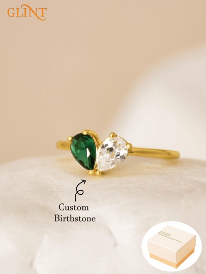 Bague de naissance personnalisée en forme de cœur avec pierre de naissance, Bague avec 2 pierres de naissance personnalisée, Bijoux pour mère, Cadeau d'anniversaire pour elle, Bague empilable, Cadeau de demoiselle d'honneur, Parfait pour les mariages, Bijoux uniques pour femmes, Cadeau d'anniversaire et de Noël pour elle, Cadeau pour elle, Meilleur cadeau pour la fête des mères, Saint-Valentin, Pâques, Port quotidien, Pour anniversaires, Pour fêtes