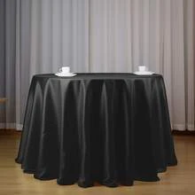 Satin Tablecloth For Wedding Reception - Round & Rectangular Wrinkle-Resistant Party Table Cover Multi Colors, Silky Shine For Birthday, Banquet, Themed Decor 1pc