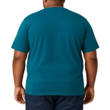 Men's Basic Plus Size T-Shirt Sizes P To G8 Viscolycra Mesh Fabric With V-Neckline - Jade Green - View 2