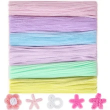 620 件套毛根工艺套装，莫奈花园色调，600 根毛根条，含 20 根花茎，毛根条毛根条，DIY 手工艺术项目、创意礼品包装、派对装饰等工艺用品，蓬松毛绒棒（莫奈花园色调，12 英寸） - 彩色 - 查看 14