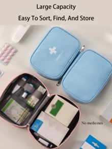 Portable First Kit, Medicine Storage Bag, Portable Medical Bag, Multi-Functional Emergency Kit, Portable Travel Medicine Storage Bag, Does Not Contain Medicines Or Other Materials, Is Easy To Carry And Durable, Suitable For Travel, Home Essentials, Travel, Outdoor Activities, Cruises, Summer Vacations, Outdoor Camping, And Hiking. Medicine Bag Pill Box Medicine Organizer For Outdoor Travel Essentials First Aid Bag
